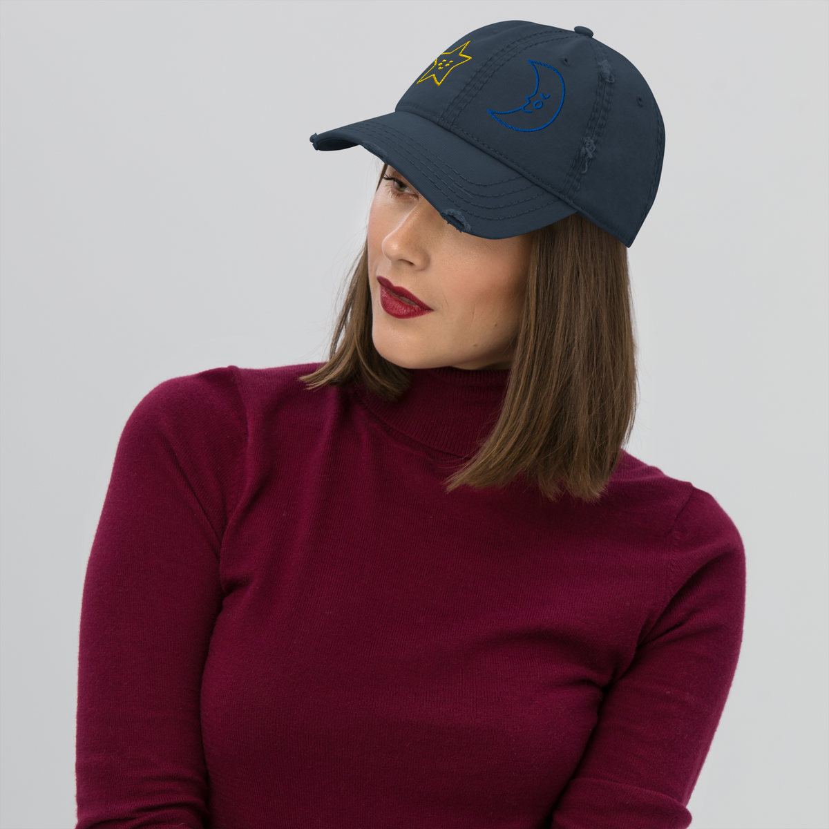 Star & Moon Distressed Dad Hat product image 1