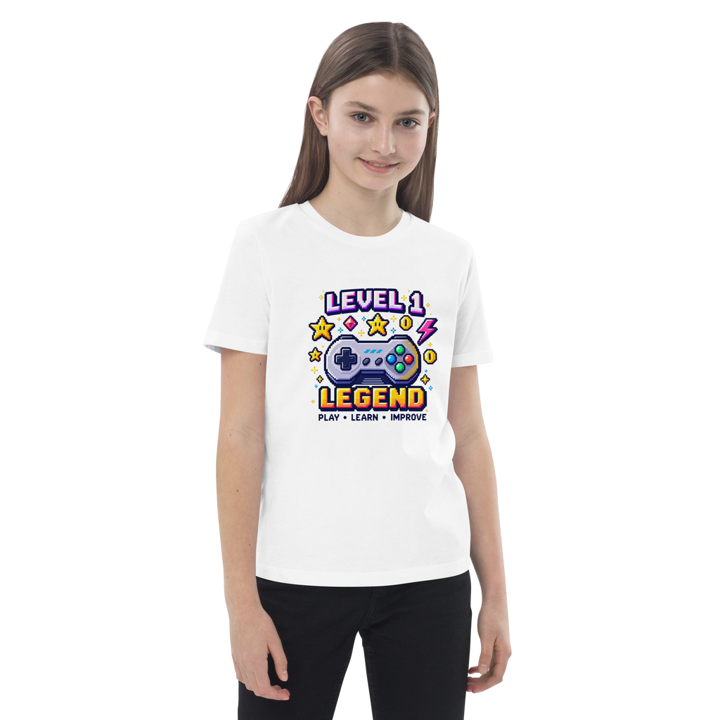 Level 1 Legend Organic Cotton Kids T-Shirt | SideQuest