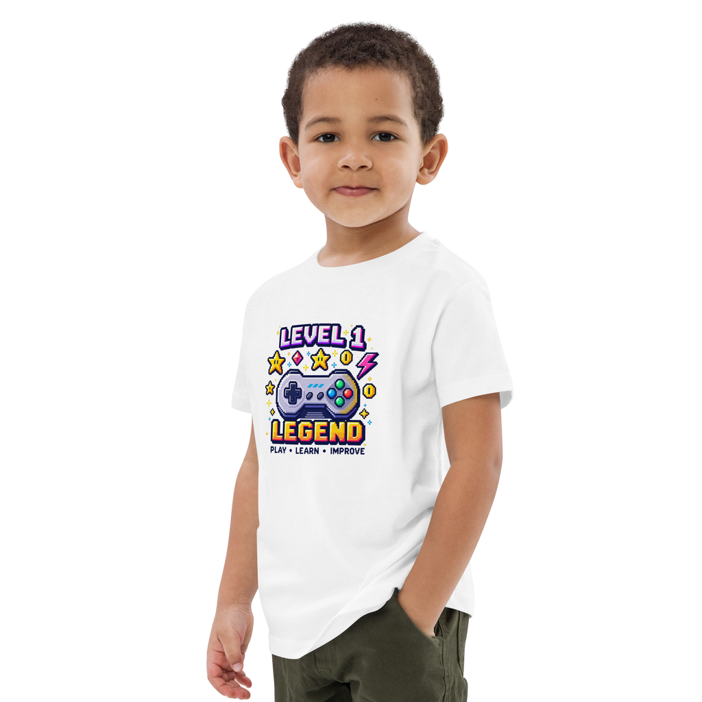 Level 1 Legend Organic Cotton Kids T-Shirt | SideQuest