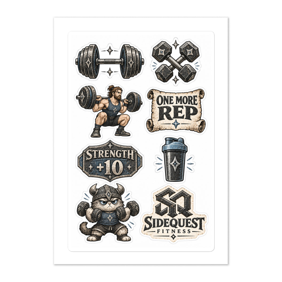 Strength +10 Fitness Sticker Sheet product image