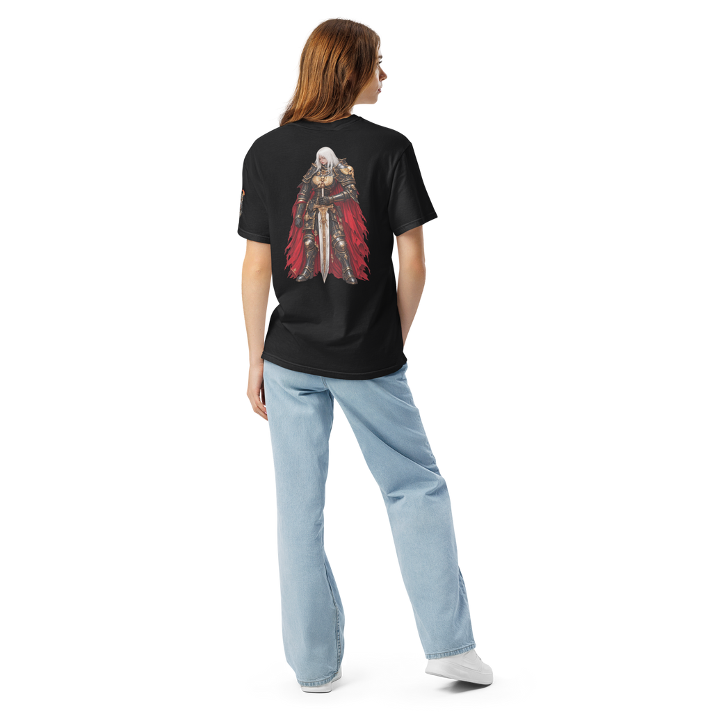 Adeptas Sororitas Heavyweight T-Shirt in Black — back view