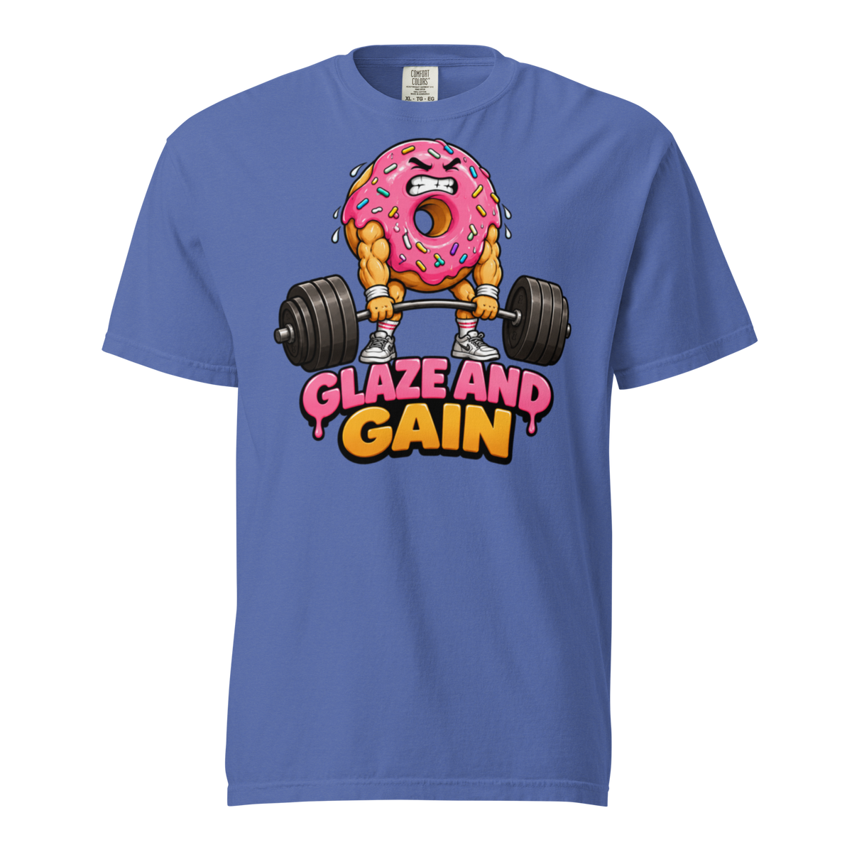 Glaze and Gain Heavyweight T-Shirt mystic blue front view