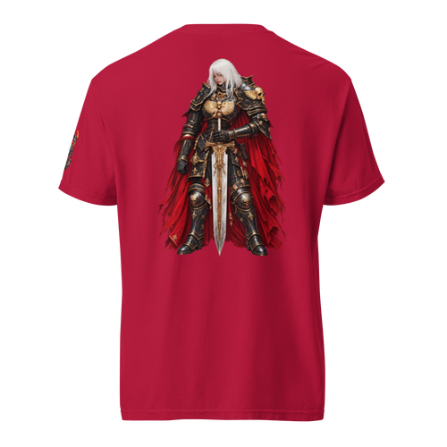 Adeptas Sororitas Heavyweight T-Shirt in Red — back view