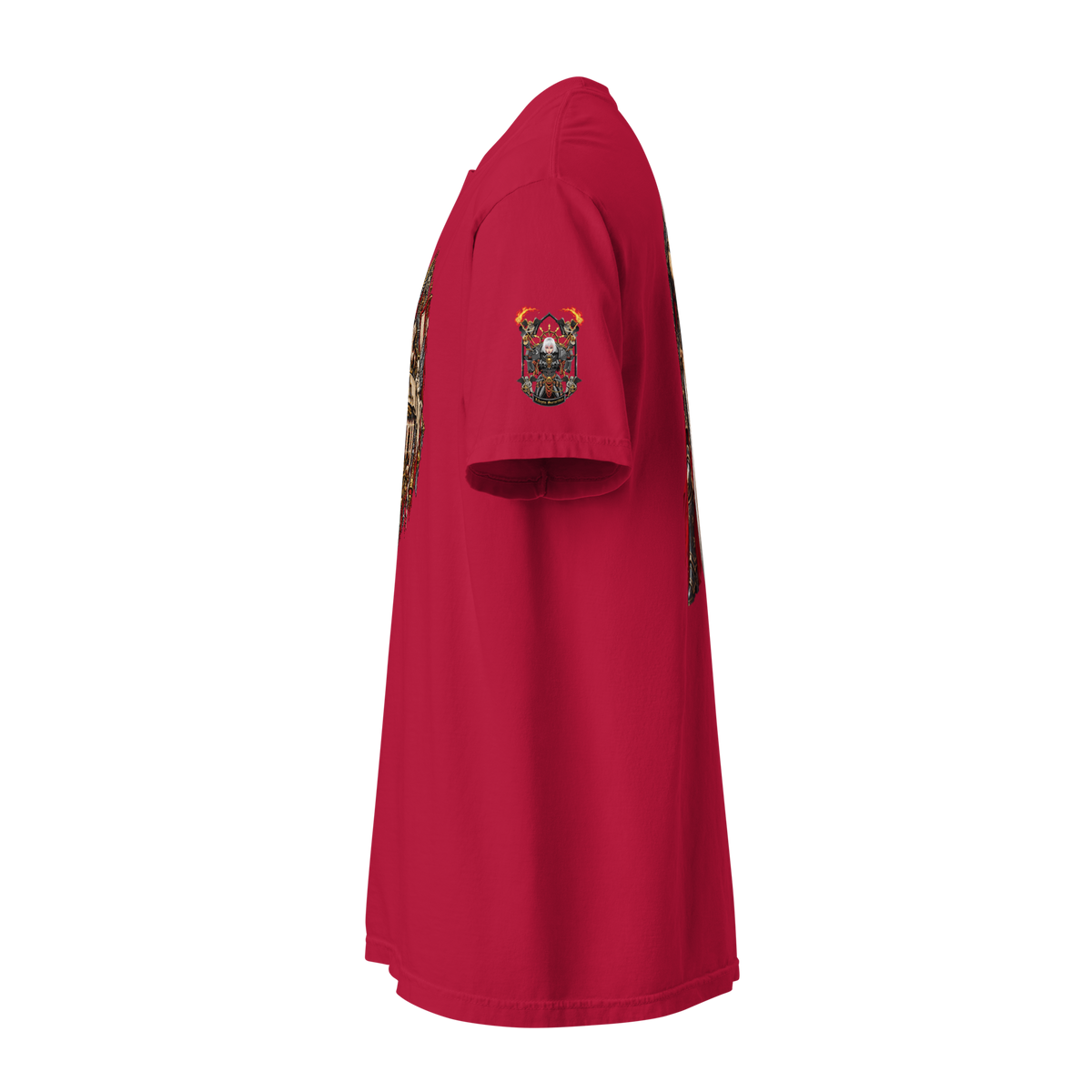 Adeptas Sororitas Heavyweight T-Shirt in Red — left side view