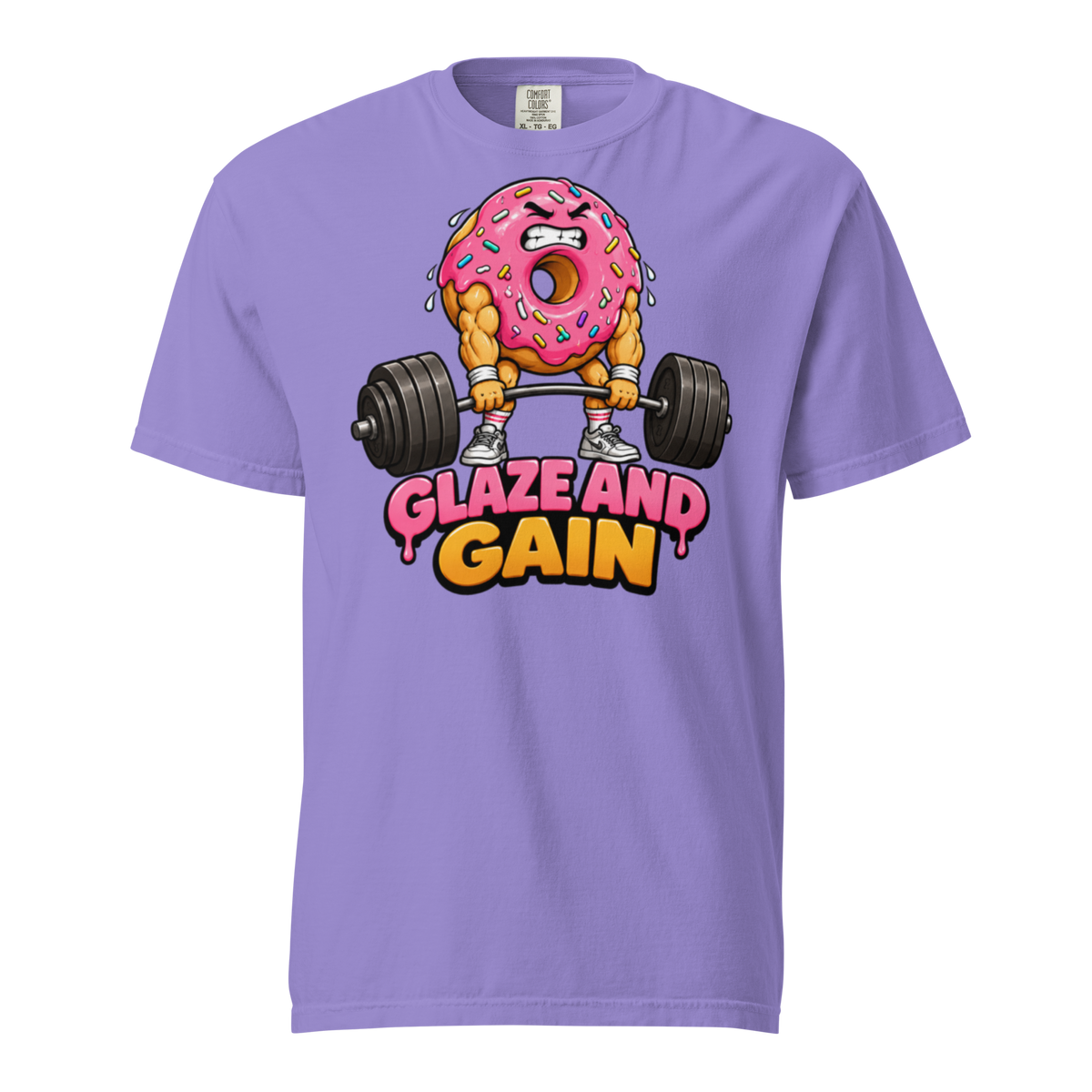Glaze and Gain Heavyweight T-Shirt violet front view