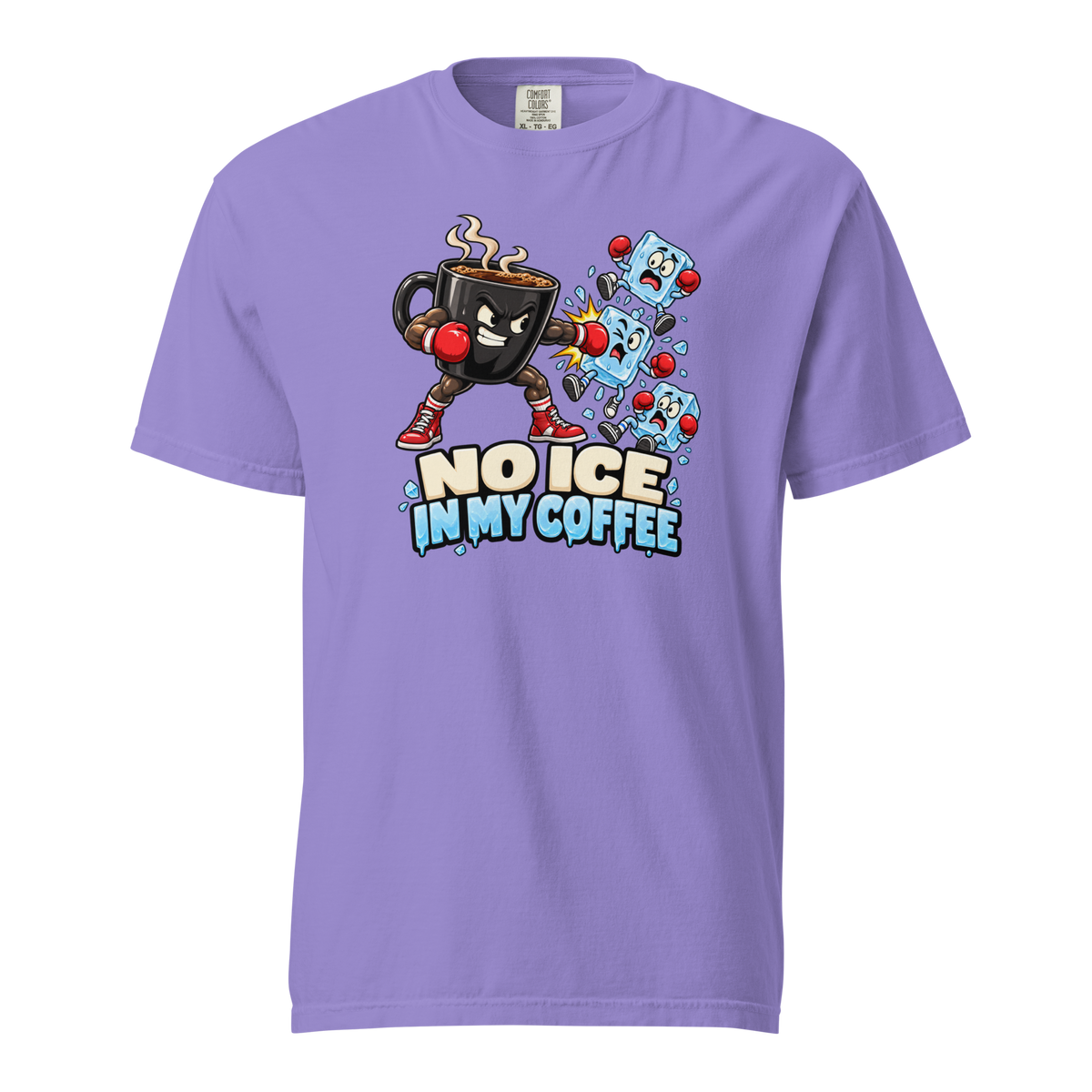 No Ice in My Coffee Heavyweight T-Shirt violet front view