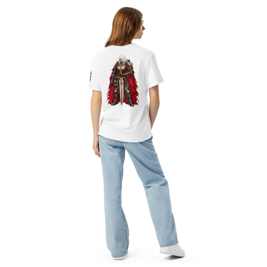 Adeptas Sororitas Heavyweight T-Shirt in White — back view