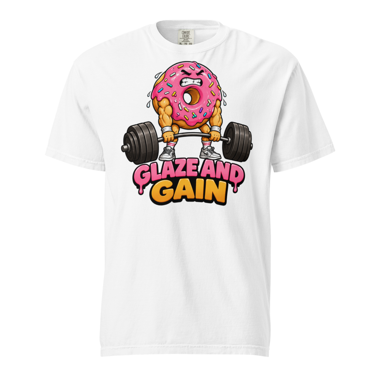 Glaze and Gain Heavyweight T-Shirt white front view