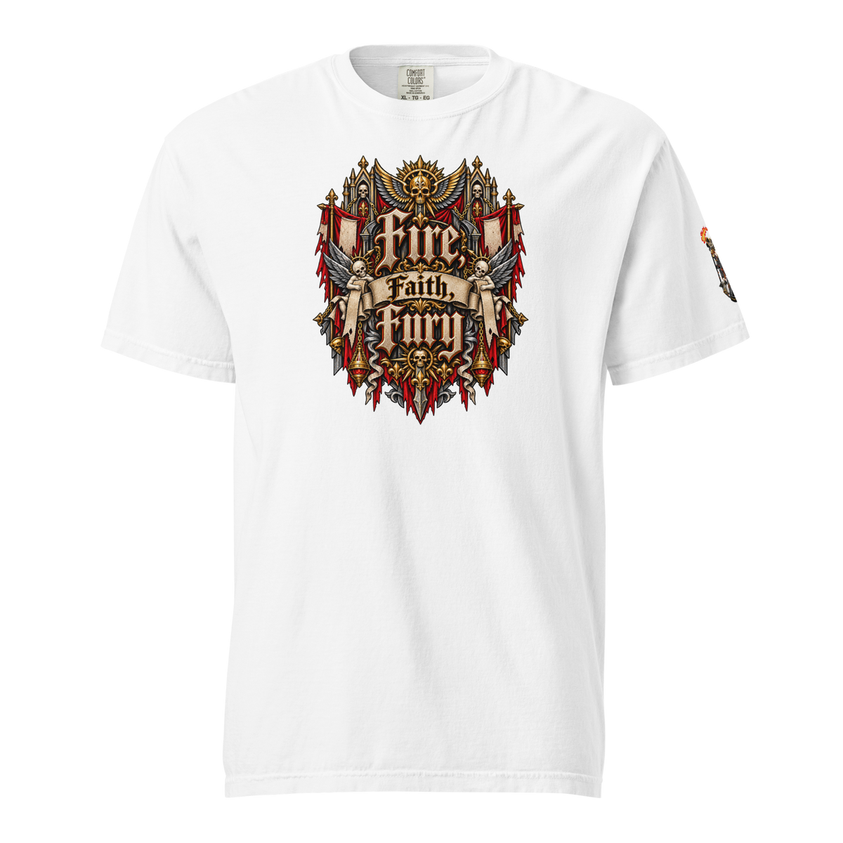 Adeptas Sororitas Heavyweight T-Shirt in White — front view