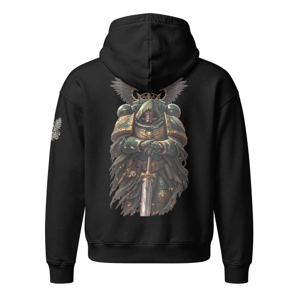 Repent For Tomorrow You Die Relaxed Hoodie in Black — back view