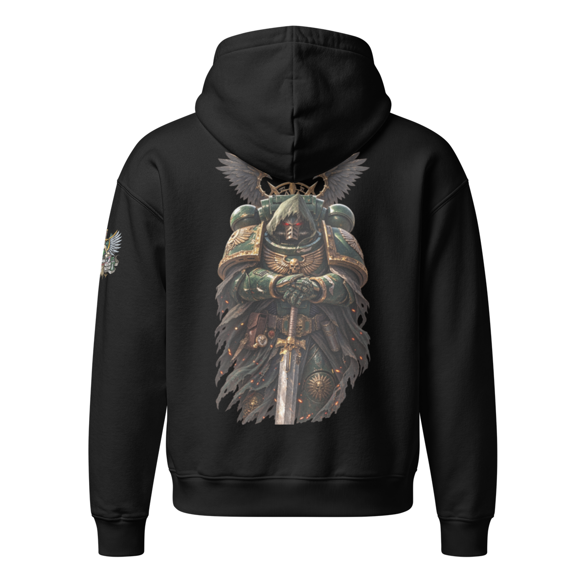 Repent For Tomorrow You Die Relaxed Hoodie in Black — back view