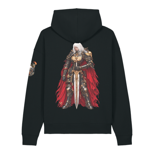 Adeptas Sororitas Relaxed Hoodie in Black — back view