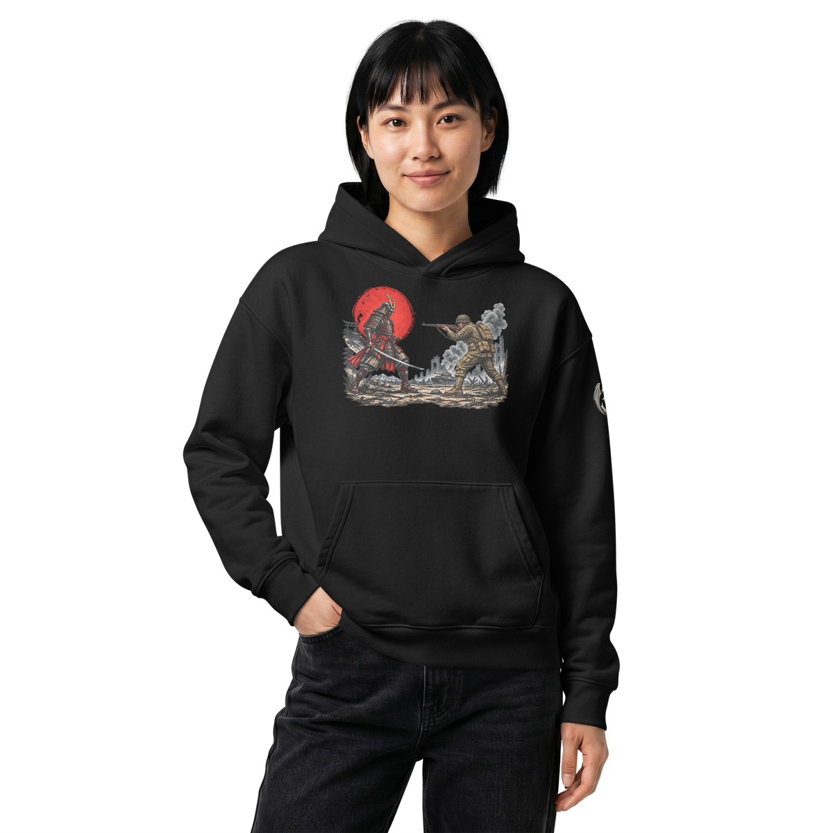 Honor Meets Firepower Relaxed Hoodie product image 3