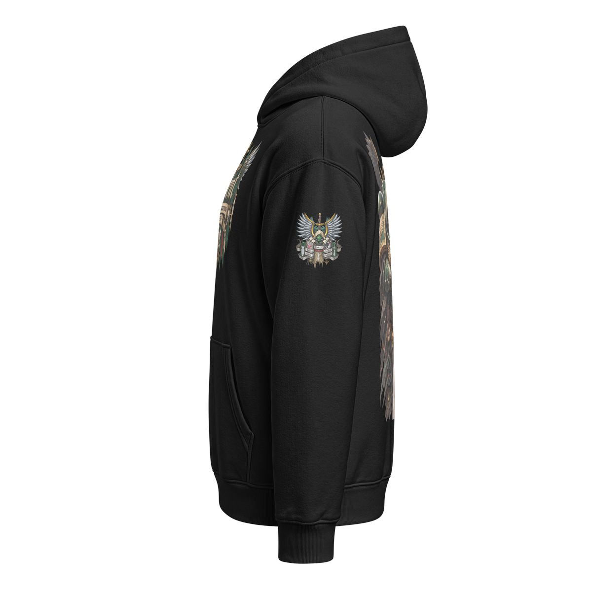 Repent For Tomorrow You Die Relaxed Hoodie in Black — product view