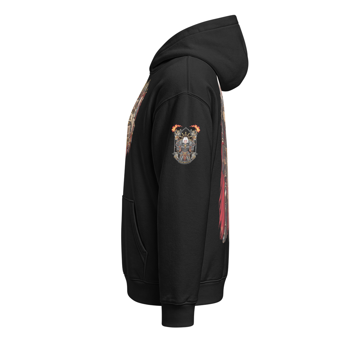 Adeptas Sororitas Relaxed Hoodie in Black — left side view