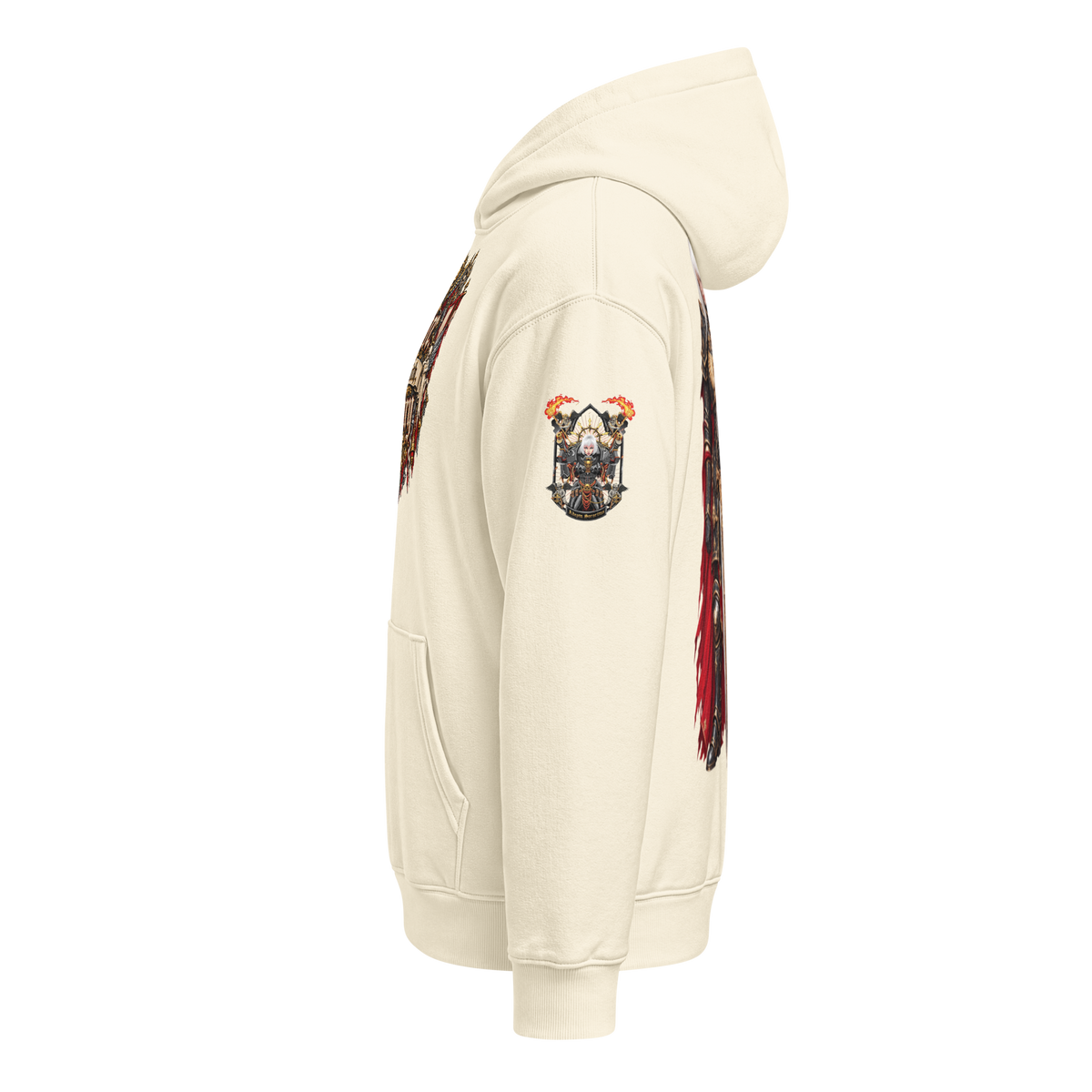 Adeptas Sororitas Relaxed Hoodie in Cream — left side view